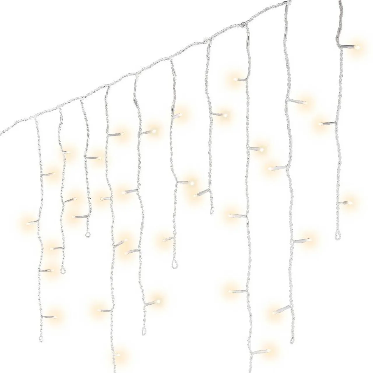 EMINZA Stalactite lumineuse 30 m 900 LED Stars Grande hauteur XL Timer Blanc chaud Blanc Chaud - câble blanc Hot