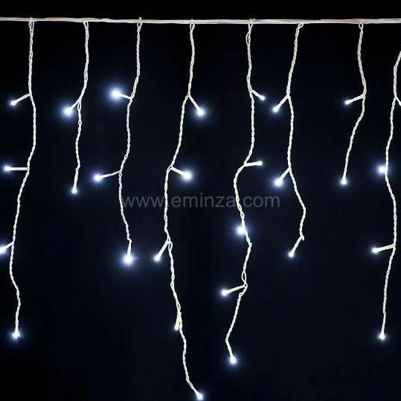 EMINZA Stalactite lumineuse 30 m 900 LED Stars Grande hauteur XL Timer Blanc froid Blanc Froid - câble blanc New