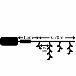KAEMINGK Stalactite lumineuse à piles 7 m 192 LED Durawise Blanc froid Sale