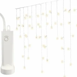 KAEMINGK Stalactite lumineuse à piles 14 m 384 LED câble blanc Durawise Blanc chaud Discount