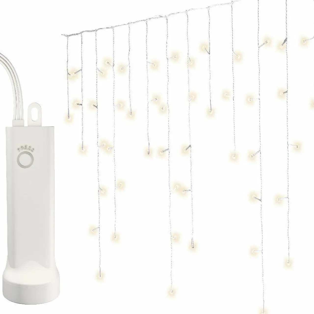 KAEMINGK Stalactite lumineuse à piles 14 m 384 LED câble blanc Durawise Blanc chaud Discount