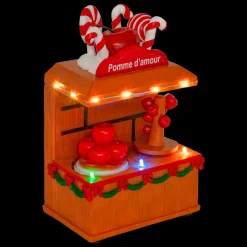 JJA Stand lumineux et animé à piles (H11 cm) Pomme d'amour Multicolore Clearance