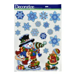 CHRISTMAS DREAM Stickers de Noël pour fenêtre Flocons nuit de Noël Bleu New
