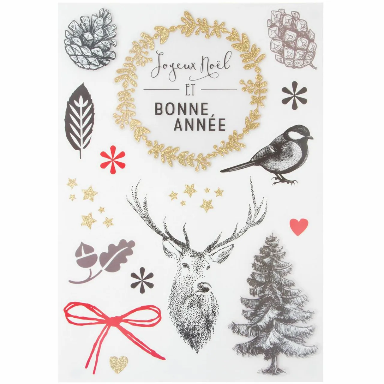 Feeric Lights & Christmas Stickers pour fenêtre Forêt Gris Hot