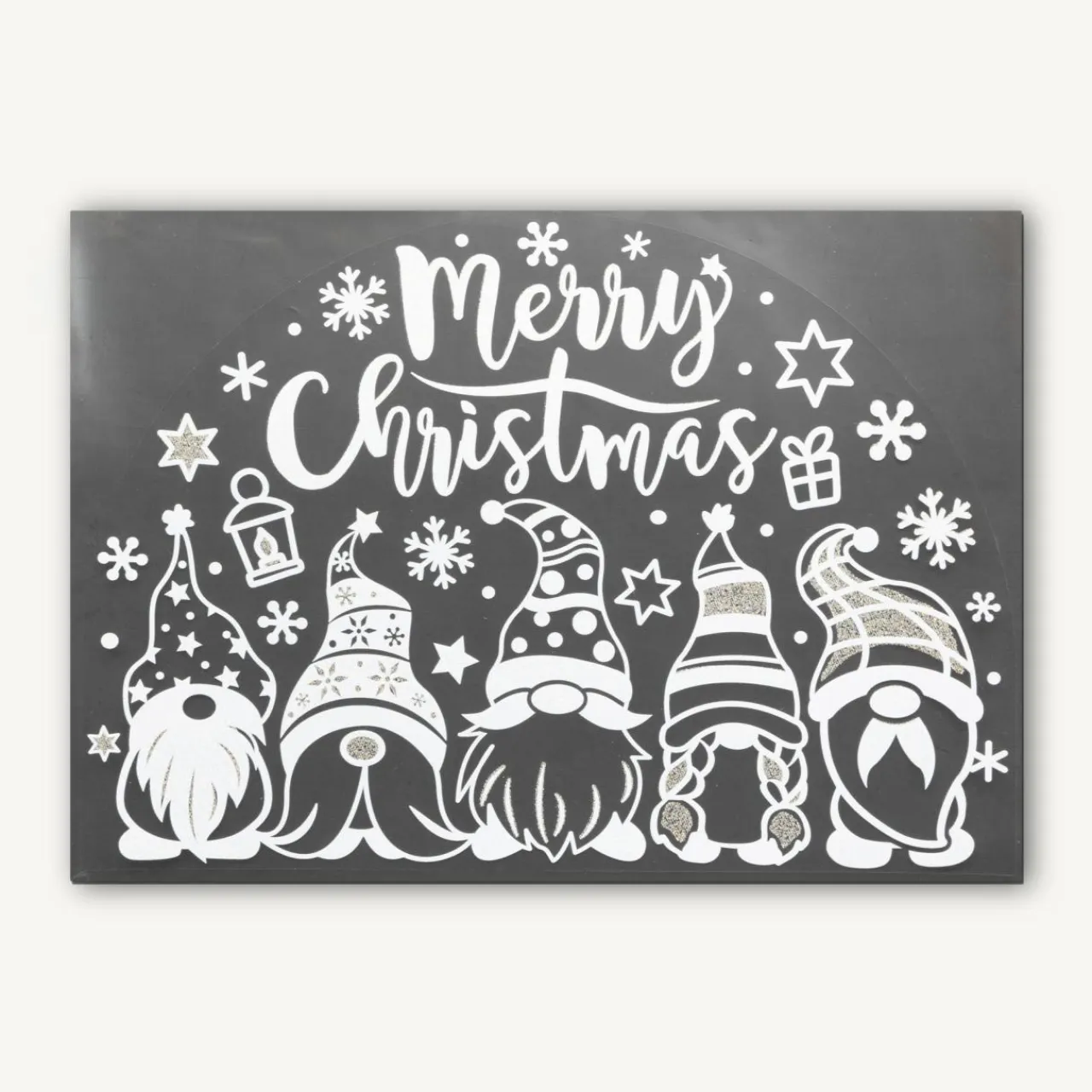 JJA Sticker vitrostatique pour fenêtre (40 x 28,5 cm) Joyeux Noël les Lutins Blanc Clearance