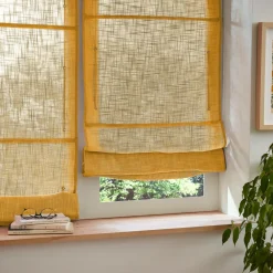 EMINZA Store bateau passe tringle (45 x 180 cm) Robin Jaune ocre Outlet