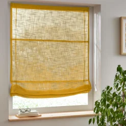 EMINZA Store bateau passe tringle (90 x 180 cm) Robin Jaune ocre Sale