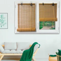 LUANCE Store enrouleur à baguettes (60 x 180 cm) Bambou Naturel Sable Online