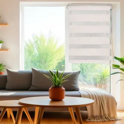 LUANCE Store enrouleur Jour / Nuit (90 x 250 cm) Beige chiné Discount