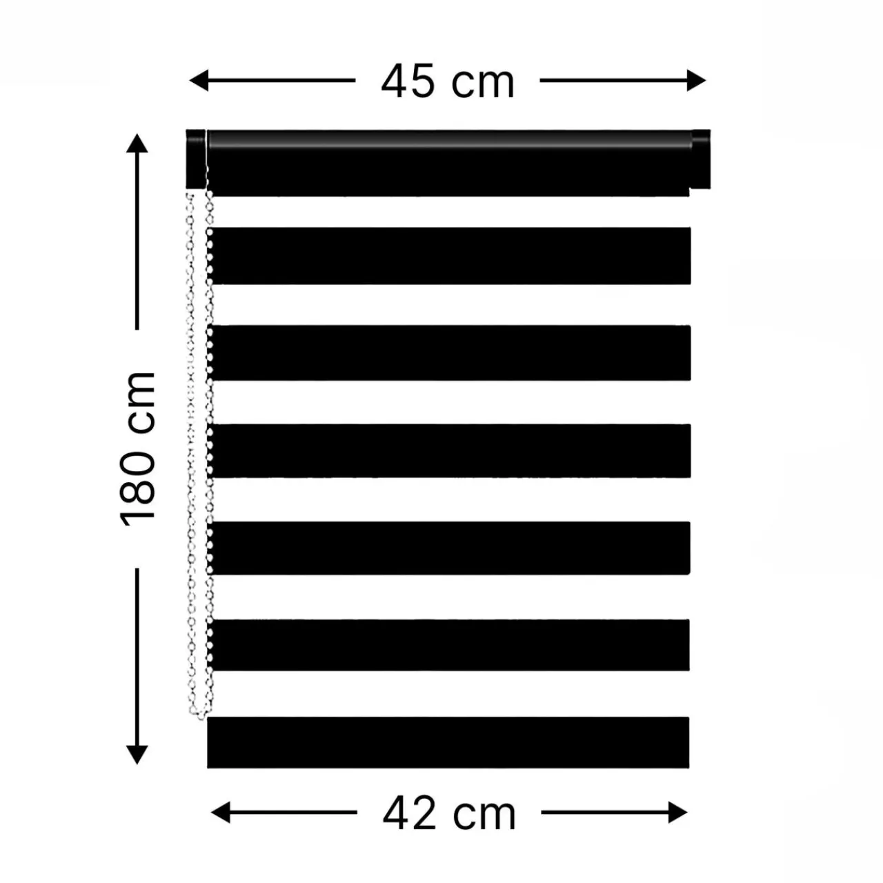 LUANCE Store enrouleur Jour / Nuit (45 x 180 cm) Noir