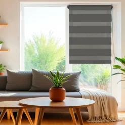 LUANCE Store enrouleur Jour/Nuit (45 x 180 cm) Gris Anthracite Outlet