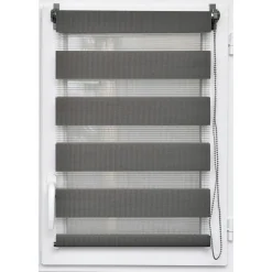 LUANCE Store enrouleur Jour/Nuit (45 x 180 cm) Gris Anthracite Outlet