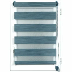 LUANCE Store enrouleur Jour / Nuit (45 x 90 cm) chiné Bleu