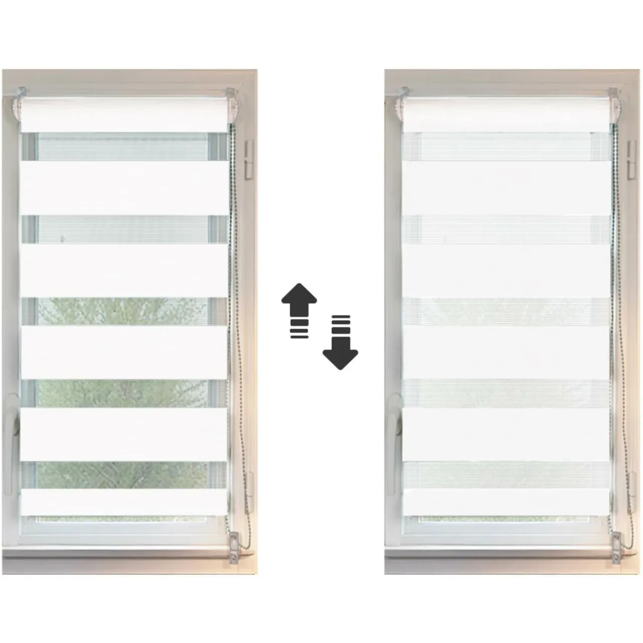 LUANCE Store enrouleur Jour / Nuit (90 x 180 cm) Blanc Best