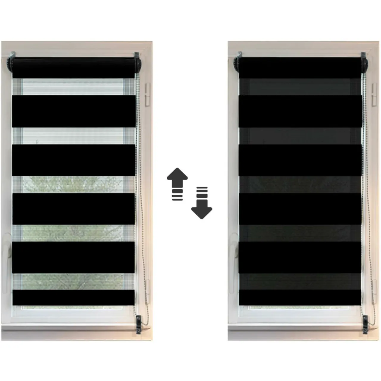 LUANCE Store enrouleur Jour / Nuit (45 x 90 cm) Noir