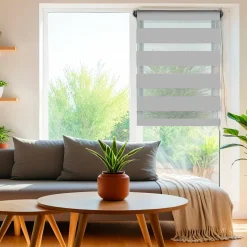 LUANCE Store enrouleur Jour / Nuit (45 x 180 cm) Gris clair Discount