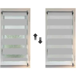 LUANCE Store enrouleur Jour / Nuit (45 x 180 cm) Gris clair Discount