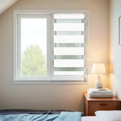 LUANCE Store enrouleur Jour / Nuit (60 x 90 cm) Blanc