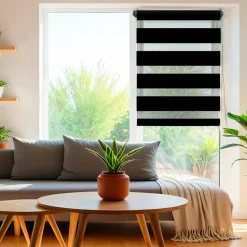 LUANCE Store enrouleur Jour / Nuit (75 x 180 cm) Noir Clearance