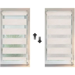 LUANCE Store enrouleur Jour / Nuit (45 x 250 cm) Beige chiné Best