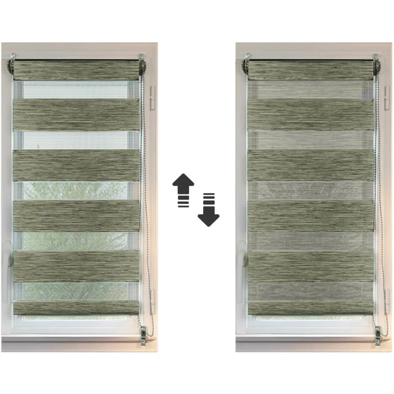 LUANCE Store enrouleur Jour / Nuit (75 x 180 cm) chiné Vert Online