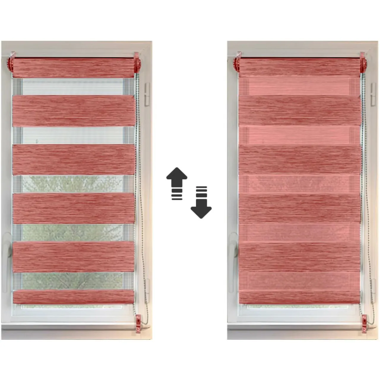 LUANCE Store enrouleur Jour / Nuit (75 x 180 cm) Terracotta Online