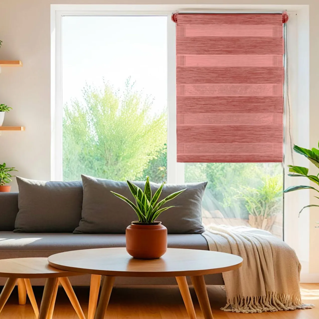 LUANCE Store enrouleur Jour / Nuit (60 x 180 cm) Terracotta Online
