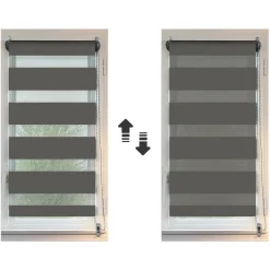 LUANCE Store enrouleur Jour/Nuit (90 x 180 cm) Gris Anthracite Discount