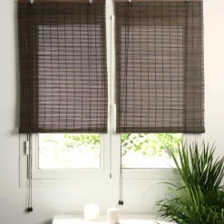 LUANCE Store enrouleur à lattes (40 x 180 cm) Bambou Chocolat Marron Clearance