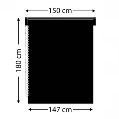 LUANCE Store enrouleur occultant (150 x 180 cm) Lio Noir Sale
