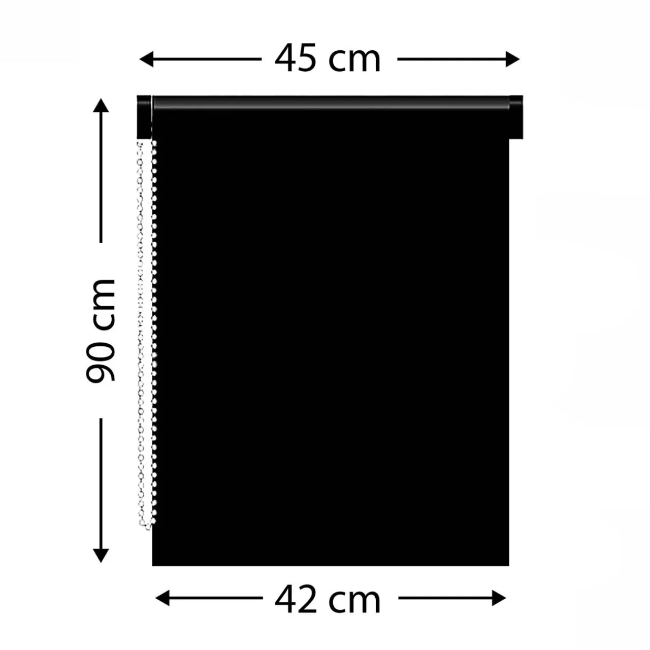 LUANCE Store enrouleur occultant (45 x 90 cm) Uni Noir Hot