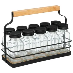 5 Five Simply Smart Support à épices 10 pots (21 x 9 x H16 cm) Easy kitchen Noir New