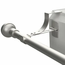 LUANCE Support à tringle pour caisson de volet roulant (L135 / D28 mm) mat Argent