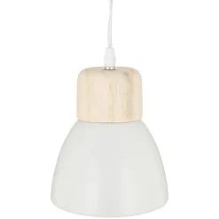 ATMOSPHERA Suspension bois et métal (D15 cm) Break he Blanc Discount