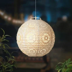 KAEMINGK Suspension de jardin solaire (H23 cm) Lanterne ajourée he Blanc Online