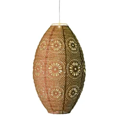#N/A Suspension de jardin solaire (H38 cm) Lanterne ajourée Marron Outlet