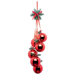 FEERIC LIGHTS Suspension de Noël déco (H22 cm) Boules Luxe Rouge Outlet