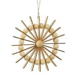 KAEMINGK Suspension de Noël en bois (D20 cm) Sandinave Beige Discount