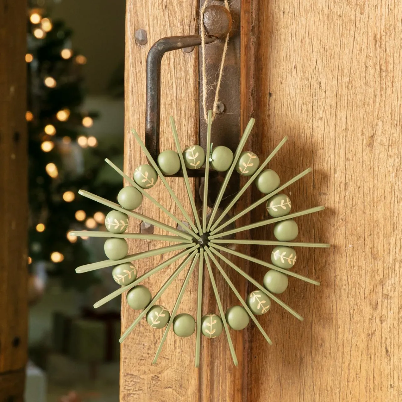 KAEMINGK Suspension de Noël en bois (D20 cm) Scandinave Vert Discount