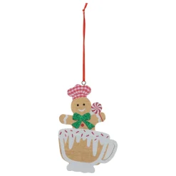 FEERIC LIGHTS Suspension de Noël en bois (H12 cm) Bonhomme cuisinier et tasse Multicolore