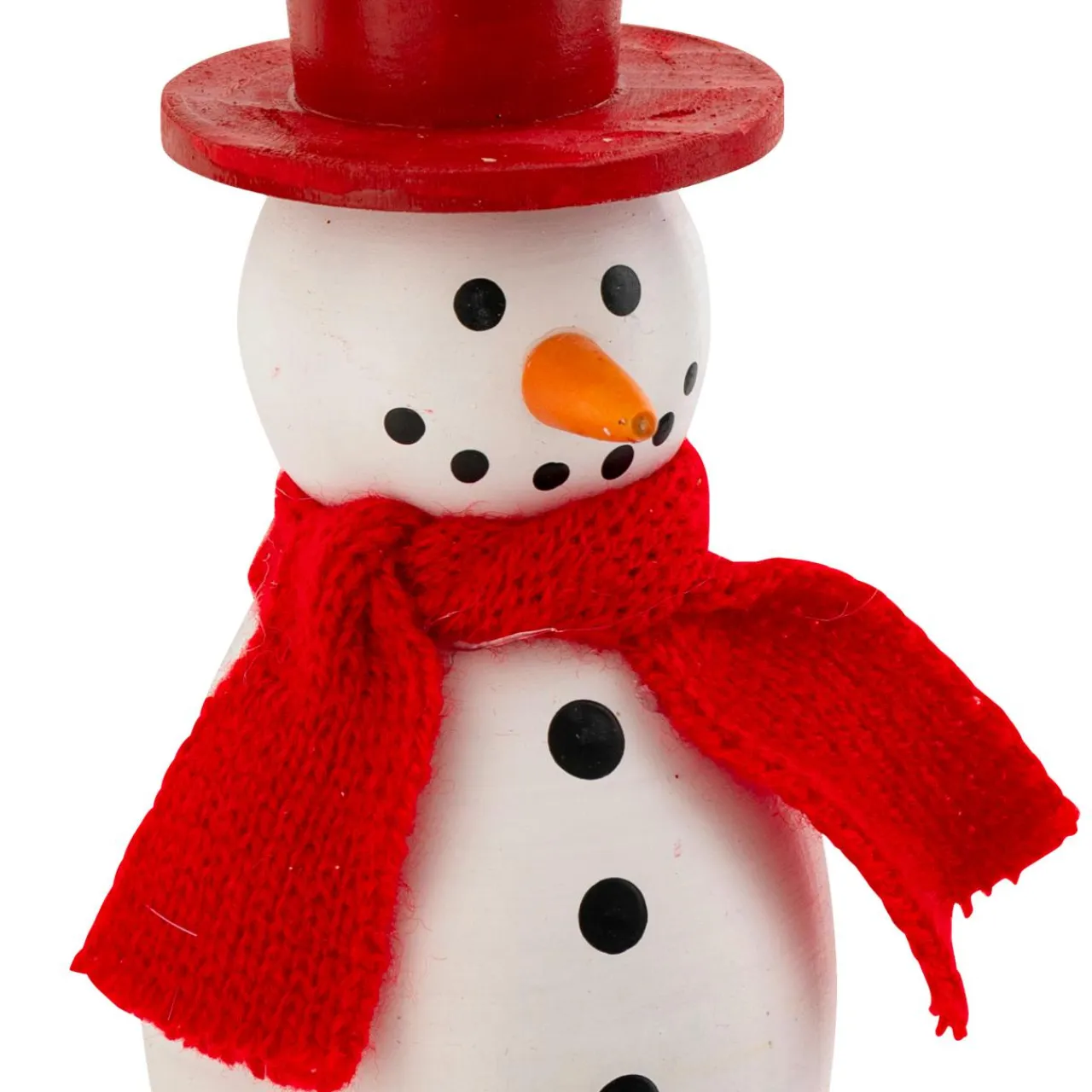 JJA Suspension de Noël en bois (H10 cm) Charmant bonhomme de neige et blanc Rouge Discount