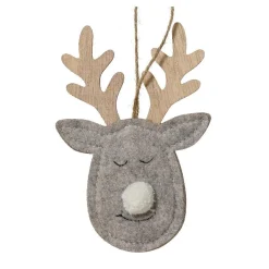 KAEMINGK Suspension de Noël en bois (H15 cm) Cerf majesté des bois Gris Clearance