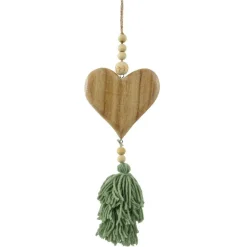 KAEMINGK Suspension de Noël en bois (H25 cm) Coeur en bois matcha Vert New