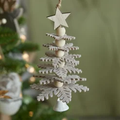KAEMINGK Suspension de Noël en feutrine (H17 cm) Sapin enchanté Gris Discount