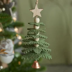KAEMINGK Suspension de Noël en feutrine (H17 cm) Sapin enchanté sapin Vert Best