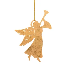 JJA Suspension de Noël en métal (H17 cm) Ange trompette Dé Or Outlet