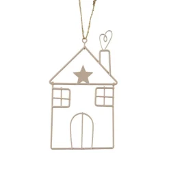 KAEMINGK Suspension de Noël en métal (H13 cm) Maison d'hiver Rose Clearance