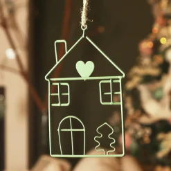 KAEMINGK Suspension de Noël en métal (H13 cm) Maison d'hiver clair Vert Sale