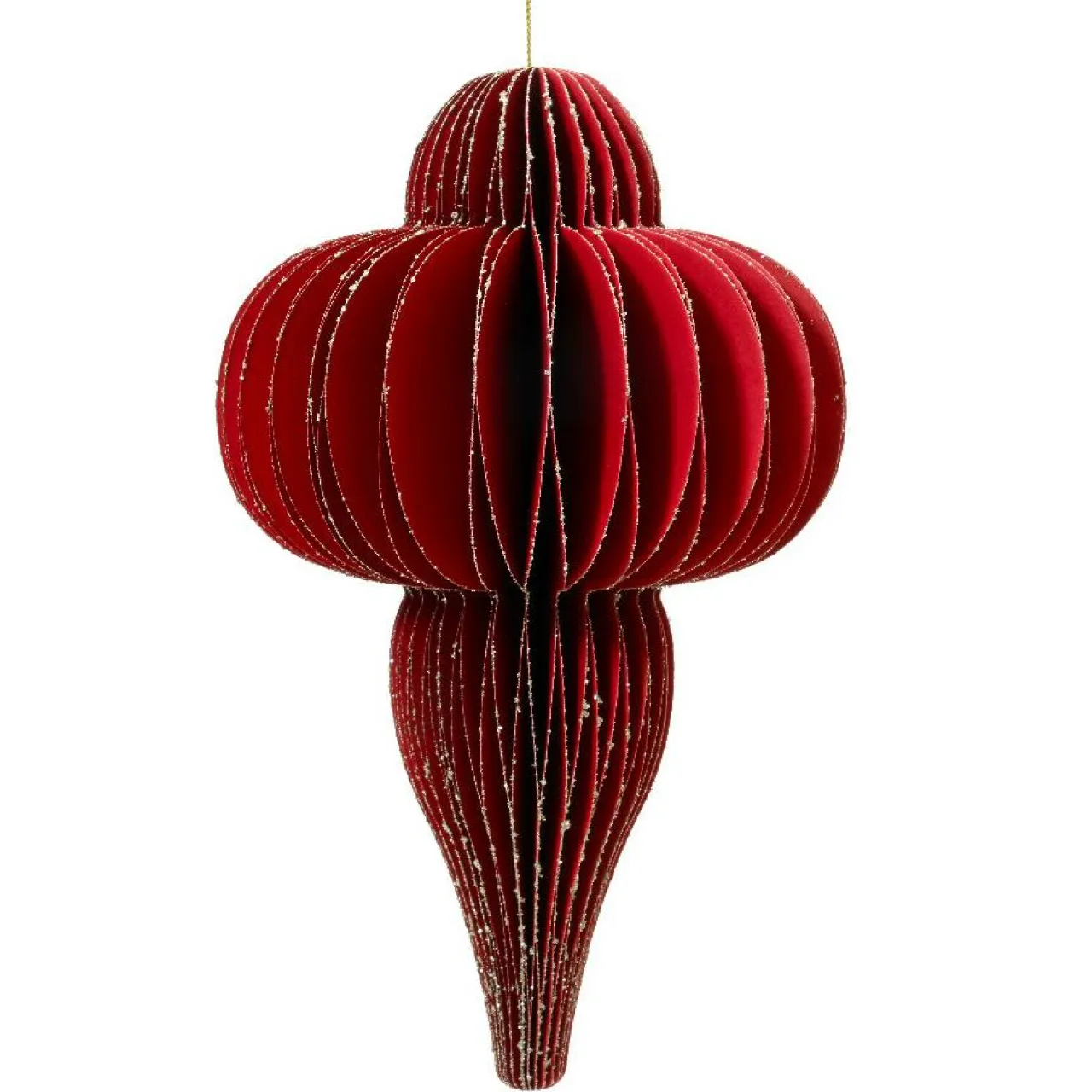KAEMINGK Suspension de Noël en papier (H20 cm) fermeture Magnétique Rouge Hot