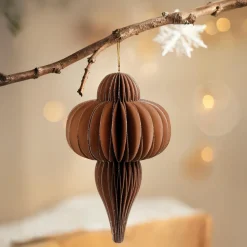 KAEMINGK Suspension de Noël en papier (H20 cm) fermeture Magnétique Brun café Marron Hot